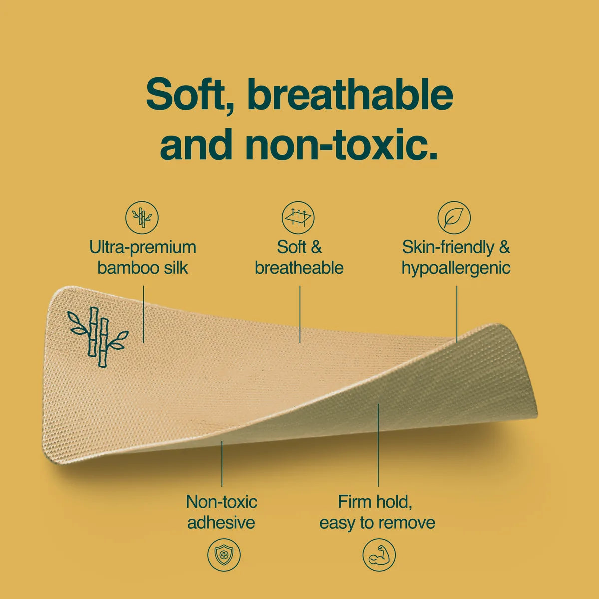 Soft, breathable, and non-toxic — ultra-premium bamboo silk mouth tape