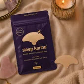 The pouch as part of a nightly routine, with gua sha and candle