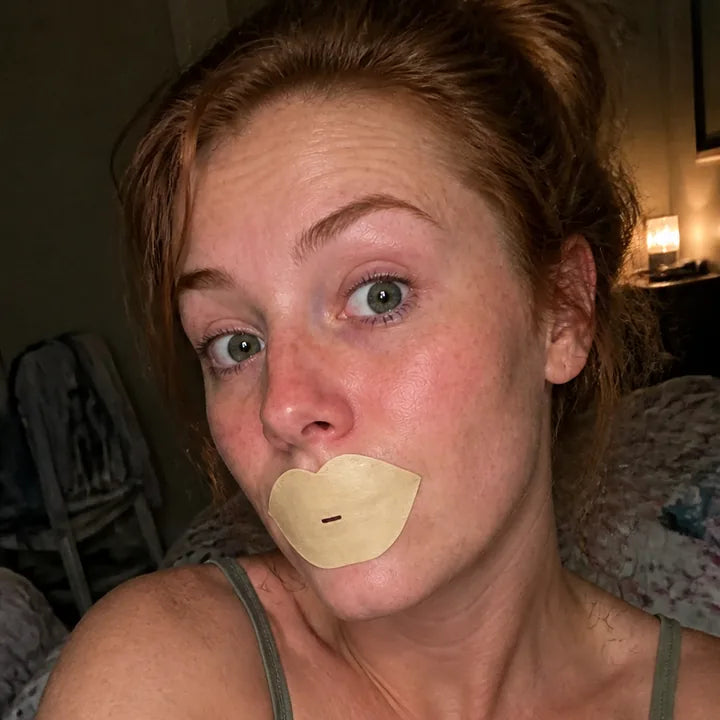 Hannah, wearing the hydrating mouth tape