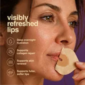 Visibly refreshed lips: deep overnight hydration, collagen repair, skin renewal, fuller softer lips