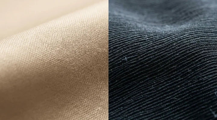 Side-by-side comparison: bamboo silk fabric (left) vs Amazon-grade synthetic adhesive (right)